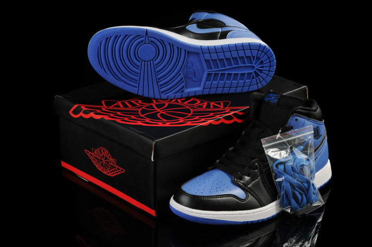 Air Jordan 1 Men Shoes Black/Blue Online